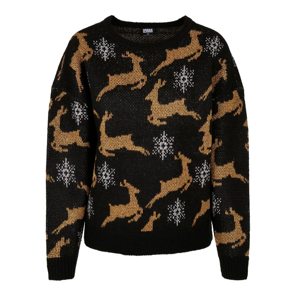 Urban Classics - Oversized Christmas sweater - Black/Gold coloured